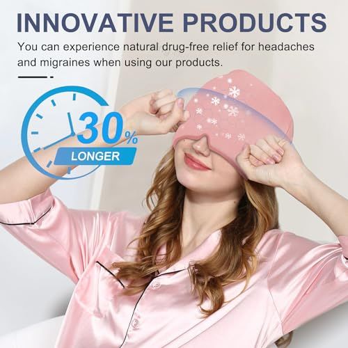 Migraine Relief Cap for Hot & Cold Therapy Headache Comfort