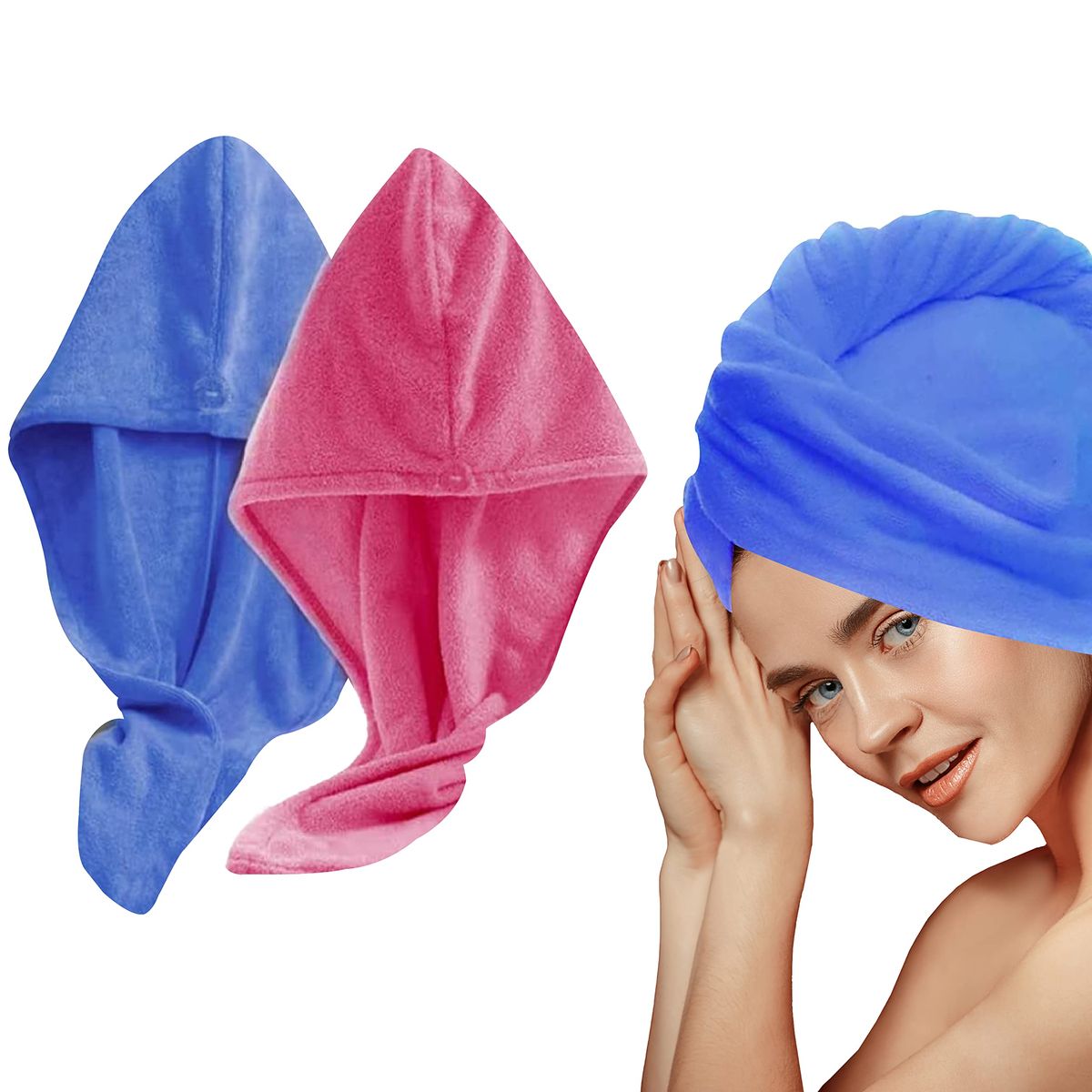 Hair Drying Cap Towel – Quick Dry Microfiber Hair Wrap