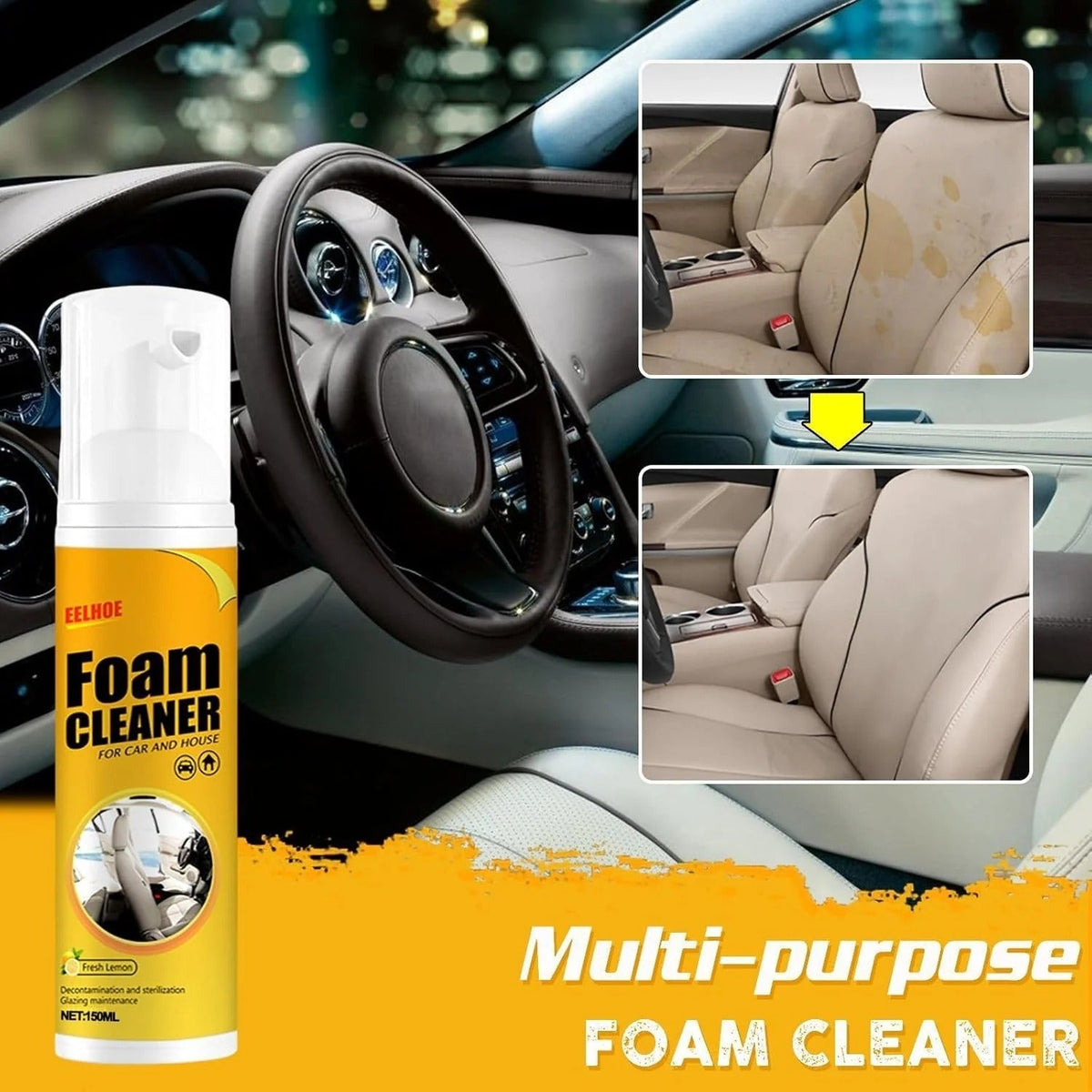 EELHOE Original Foam Cleaner – Multi-Purpose Deep Cleaning Spray for Home & Car