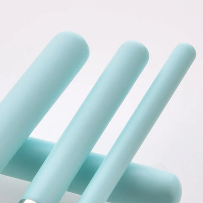 12-Piece Light Blue Makeup Brush Set for Face and Eye Makeup