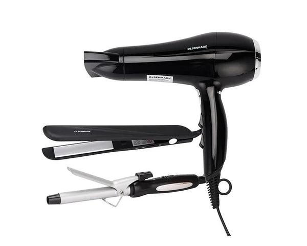 3-in-1 Hair Styling Kit – Straightener, Curler & Crimper