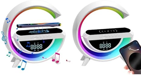 LED Digital Clock with Wireless Charger and Bluetooth Speaker
