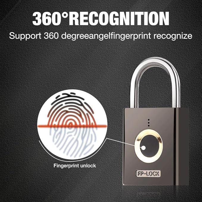 Golden Fox Fingerprint Padlock – Smart Keyless Biometric Lock