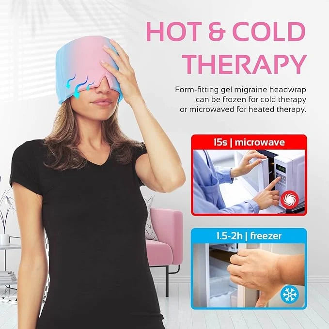 Migraine Relief Cap for Hot & Cold Therapy Headache Comfort