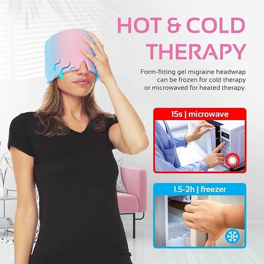 Migraine Relief Cap for Hot & Cold Therapy Headache Comfort